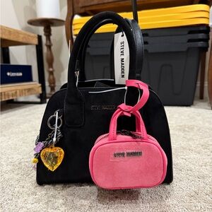 Steve Madden Black and Pink Mini Bag Set NWT